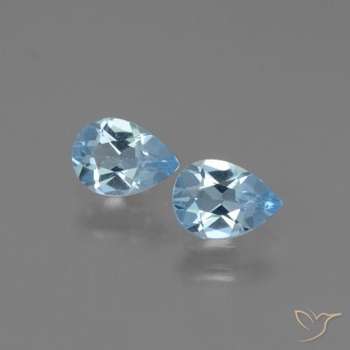 1.60ctw Natural Sky Blue Topaz, Pear Shape, VS