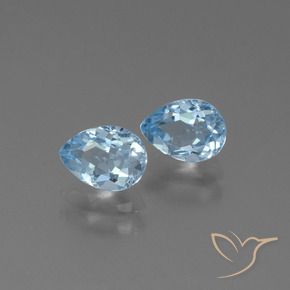 1.81 ctw Blue Topaz Stones, Natural Topaz in Pear Facet Shape for Sale