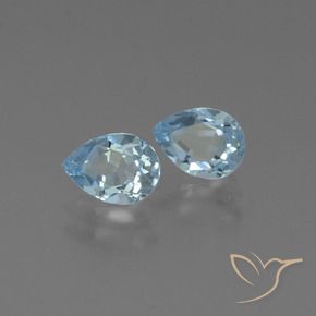 1.79 ctw Blue Topaz Stones, Natural Topaz in Pear Facet Shape for Sale