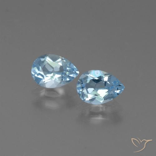 1.65ctw Natural Sky Blue Topaz, Pear Shape, VS