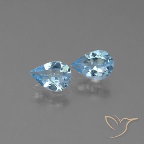 1.27 ctw Blue Topaz Stones, Natural Topaz in Pear Facet Shape for Sale