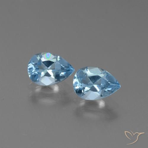 1.80ctw Natural Sky Blue Topaz, Pear Shape, VVS