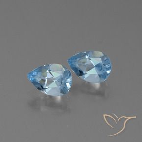 1.80 ctw Blue Topaz Stones, Natural Topaz in Pear Facet Shape for Sale