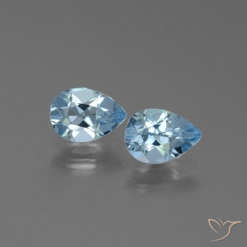 1.69 ct Sky Blue Topaz, 7.1 x 5.1 mm Pear Cut From Brazil, Photo A