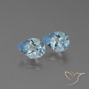 1.69 ctw Blue Topaz Stones, Natural Topaz in Pear Facet Shape for Sale