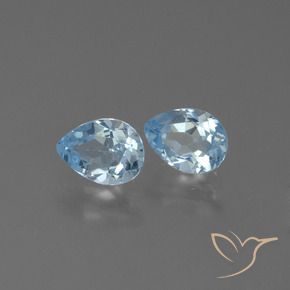 1.72 ctw Blue Topaz Stones, Natural Topaz in Pear Facet Shape for Sale