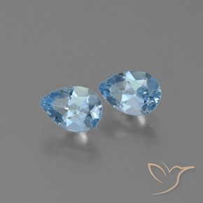 1.72 ctw Blue Topaz Stones, Natural Topaz in Pear Facet Shape for Sale