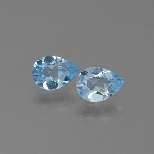 Light Cyan Blue Topaz Gem - 0.8ct Pear Facet (ID: 450526)