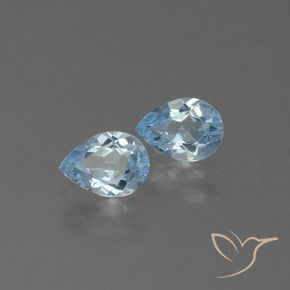 1.62 ctw Blue Topaz Stones, Natural Topaz in Pear Facet Shape for Sale