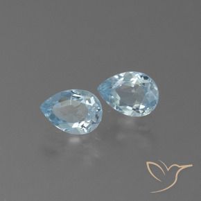 1.75 ctw Blue Topaz Stones, Natural Topaz in Pear Facet Shape for Sale