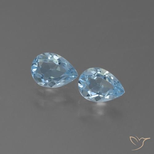 1.68 ct Loose Sky Blue Topaz, 7 x 5 mm Pear Cut From Brazil, Photo A
