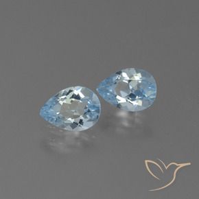 1.63 ctw Blue Topaz Stones, Natural Topaz in Pear Facet Shape for Sale