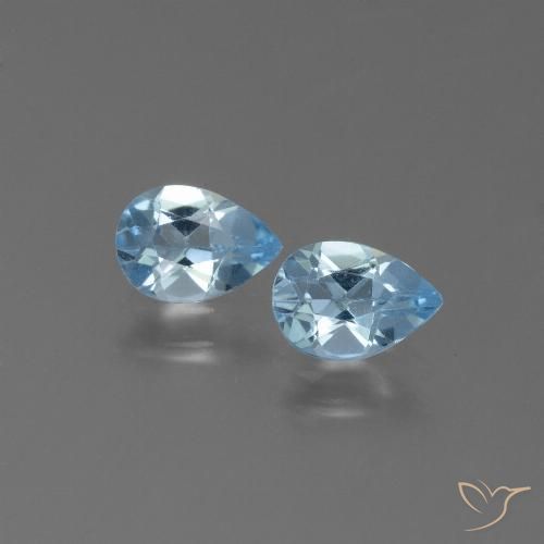 1.55ctw Natural Swiss Blue Topaz, Pear Shape, VS