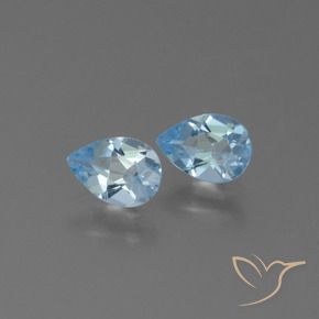 1.55 ctw Blue Topaz Stones, Natural Topaz in Pear Facet Shape for Sale