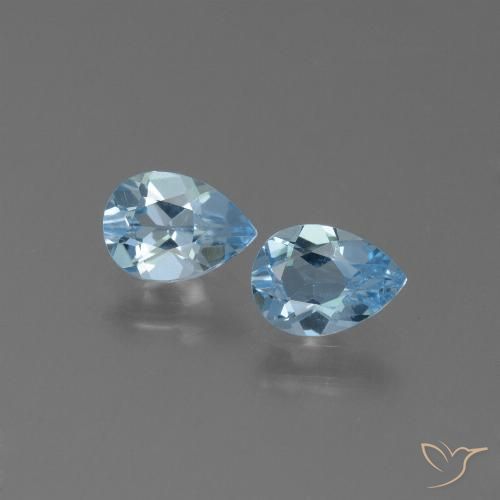 1.64ctw Natural Sky Blue Topaz, Pear Shape, VS