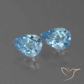 1.48 ctw Blue Topaz Stones, Natural Topaz in Pear Facet Shape for Sale