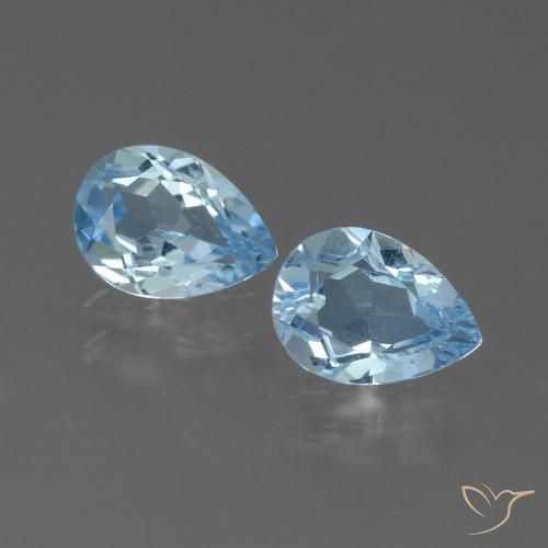 1.72ctw Natural Sky Blue Topaz, Pear Shape, VVS-VS
