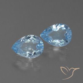1.72 ctw Blue Topaz Stones, Natural Topaz in Pear Facet Shape for Sale