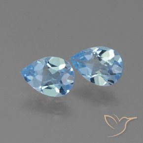 1.44 ctw Blue Topaz Stones, Natural Topaz in Pear Facet Shape for Sale