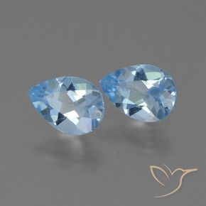 1.54 ctw Blue Topaz Stones, Natural Topaz in Pear Facet Shape for Sale