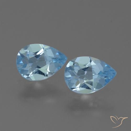 1.57ctw Natural Sky Blue Topaz, Pear Shape, VVS-VS