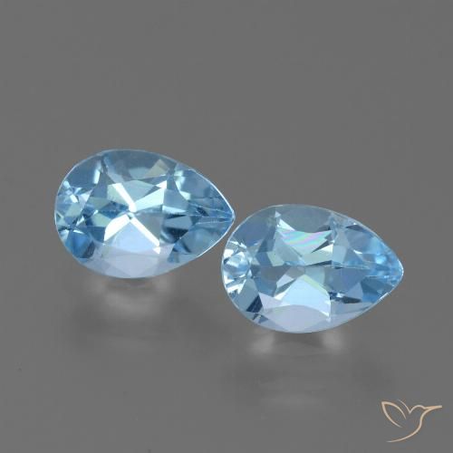 1.87ctw Natural Sky Blue Topaz, Pear Shape, VVS-VS