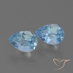 1.81 ctw Blue Topaz Stones, Natural Topaz in Pear Facet Shape for Sale
