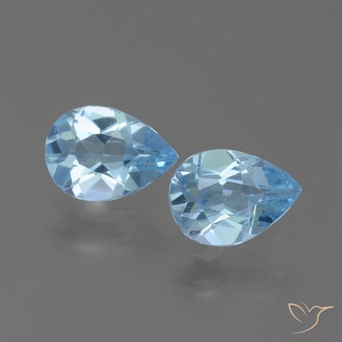 1.64ctw Natural Sky Blue Topaz, Pear Shape, VVS-VS