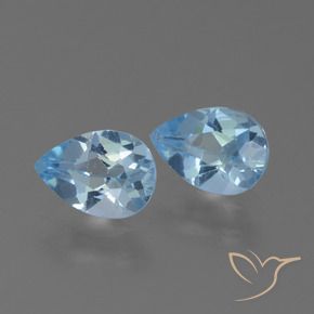 1.65 ctw Blue Topaz Stones, Natural Topaz in Pear Facet Shape for Sale