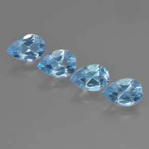 Небесно Голубой Топаз Камень - 0.8ct Фасетная Груша (ID: 450800)