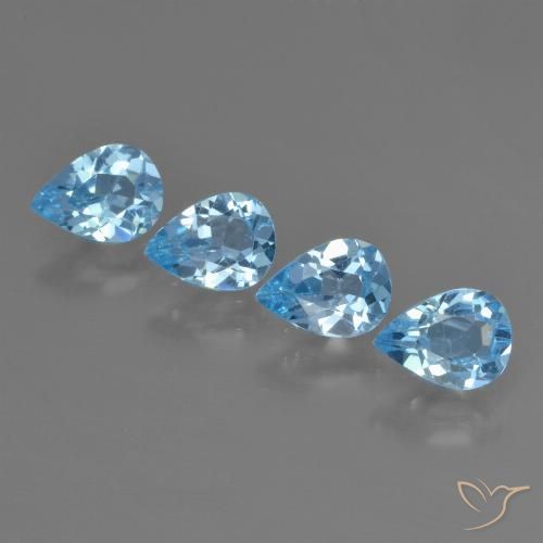 2.87 ct Swiss Blue Topaz, 6.8 x 5 mm Pear Cut From Brazil, Photo A