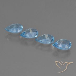 Topaz Gemstones in 7 x 5 mm (calibrated) Size for Sale, Topaz Stones in Swiss Blue Color