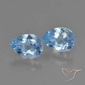 1.79 ctw Blue Topaz Stones, Natural Topaz in Pear Facet Shape for Sale