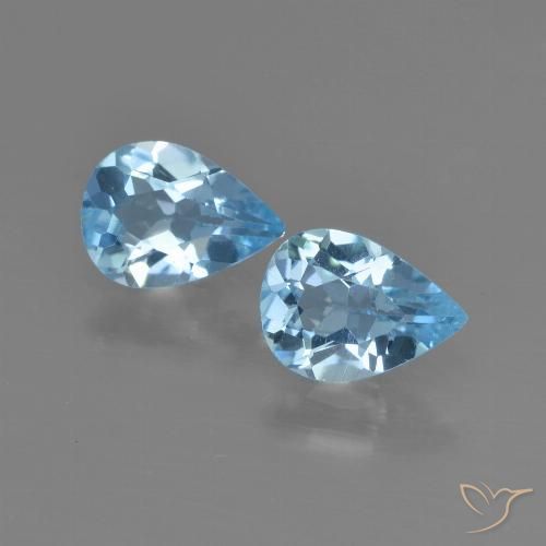 1.4 ct Sky Blue Topaz, 7 x 5 mm Pear Cut From Brazil, Photo A