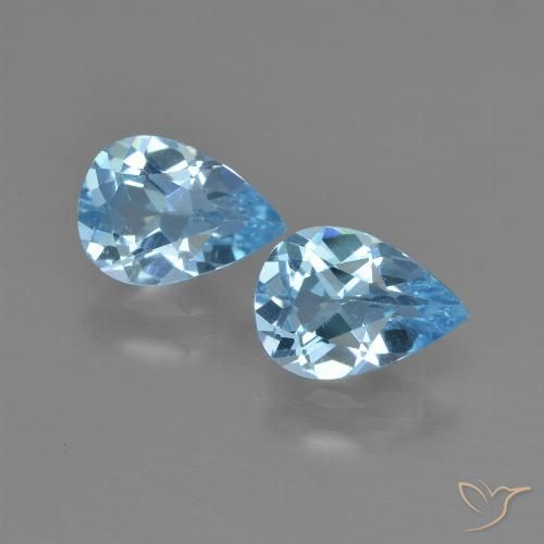 1.53ctw Natural Sky Blue Topaz, Pear Shape, VS
