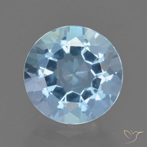 2.4 ct Loose Sky Blue Topaz, 8.3 mm Round Cut From Brazil, Photo A