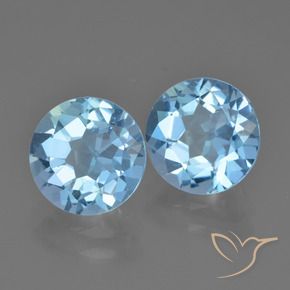 4.84 ctw Blue Topaz Stones, Natural Topaz in Round Facet Shape for Sale
