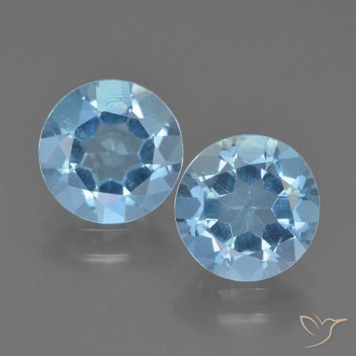 4.48ctw Natural Sky Blue Topaz, Round, VS