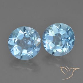 4.48 ctw Blue Topaz Stones, Natural Topaz in Round Facet Shape for Sale