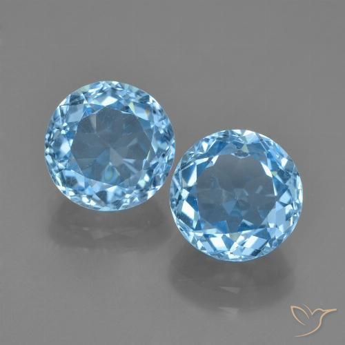 5.14ctw Natural Swiss Blue Topaz, Round, VVS-VS