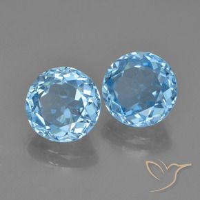 5.14 ctw Blue Topaz Stones, Natural Topaz in Round Facet Shape for Sale
