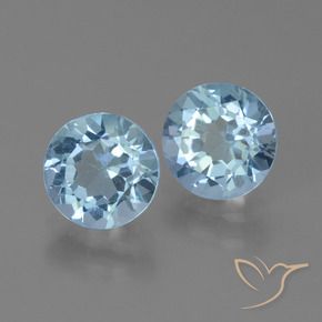 4.92 ctw Blue Topaz Stones, Natural Topaz in Round Facet Shape for Sale