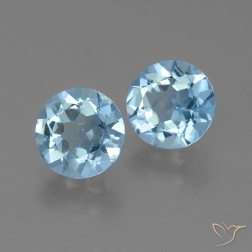 4.58 ctw Blue Topaz Stones, Natural Topaz in Round Facet Shape for Sale