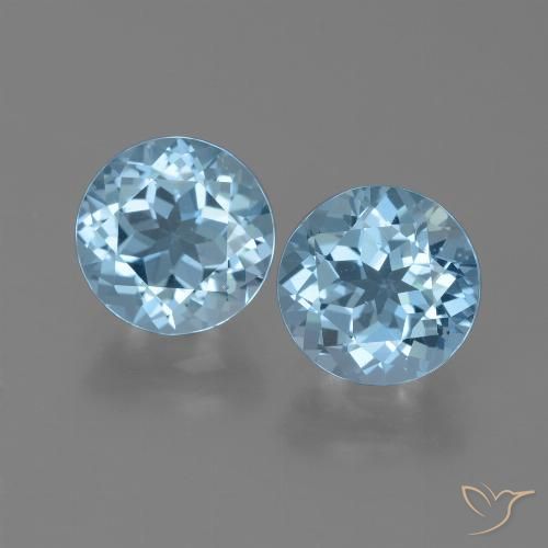 4.89 ct Sky Blue Topaz, 8.2 mm Round Cut From Brazil, Photo A