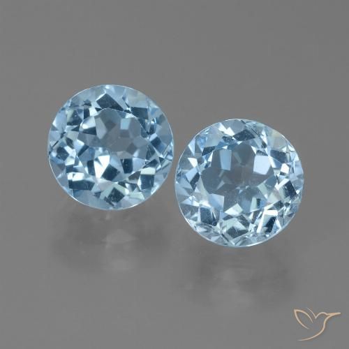 5.22ctw Natural Sky Blue Topaz, Round, VS