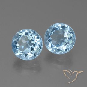 5.22 ctw Blue Topaz Stones, Natural Topaz in Round Facet Shape for Sale
