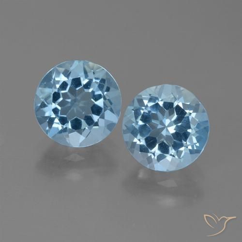 4.72 ct Swiss Blue Topaz, 8.3 mm Round Cut From Brazil, Photo A