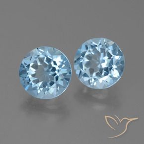 4.72 ctw Blue Topaz Stones, Natural Topaz in Round Facet Shape for Sale