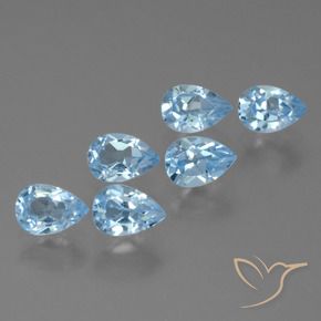 2.81 ctw Blue Topaz Stones, Natural Topaz in Pear Facet Shape for Sale