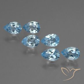 3.67 ctw Blue Topaz Stones, Natural Topaz in Pear Facet Shape for Sale